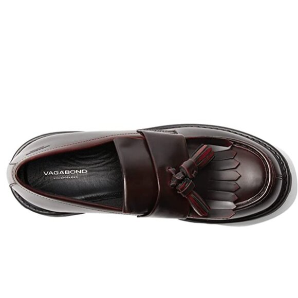 Vagabond Shoemakers Cosmo 2.0 Leather Tassel Lug Loafer Dark Bordo Women EU 40 - Picture 15 of 16